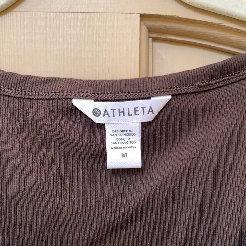 Athleta Signature Rib Square Neck Top in Truffle - Picture 3 of 4